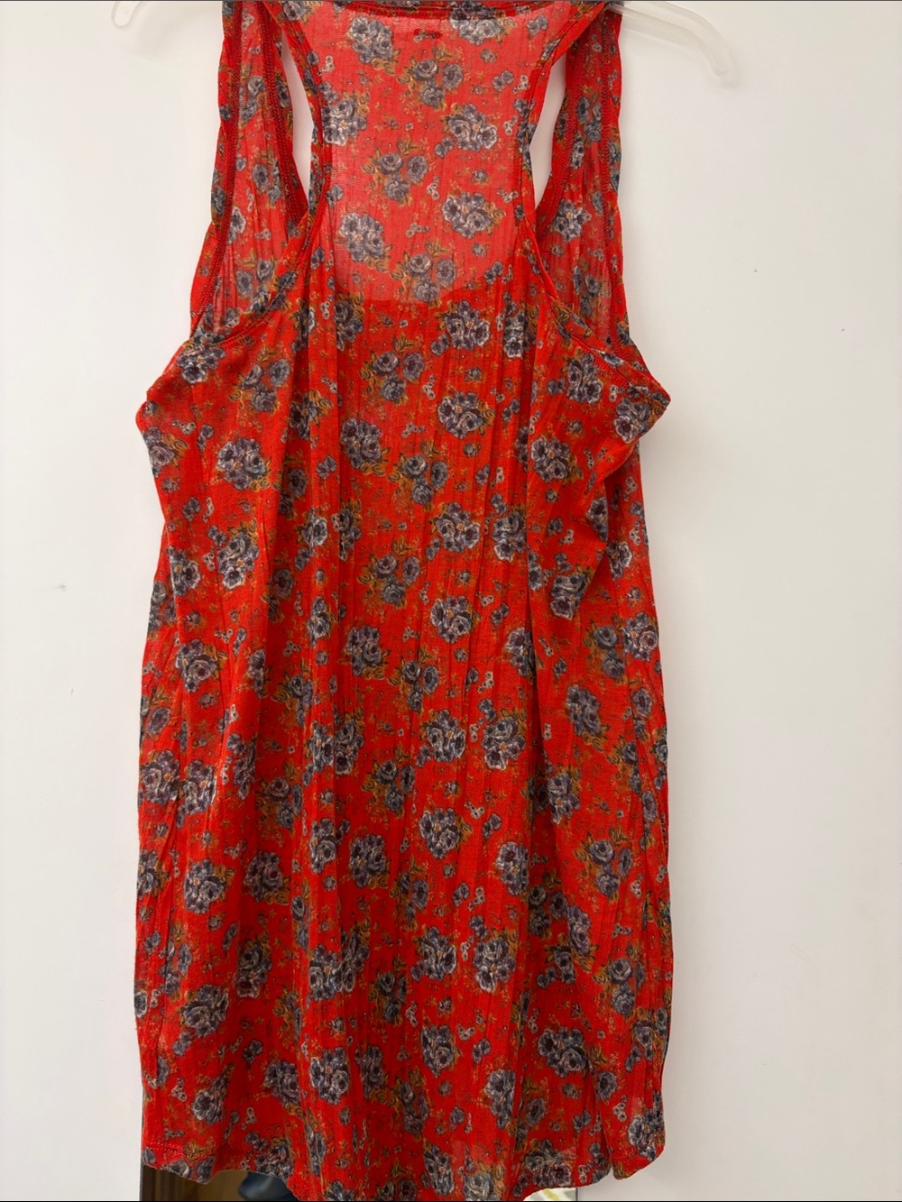 Free People Red Floral  Racerback Tank - Picture 2 of 5